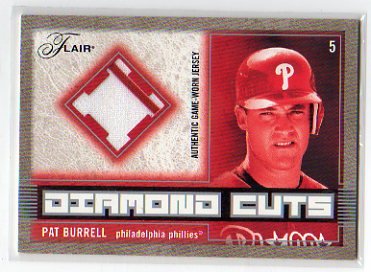 2003 Flair Diamond Cuts Pat Burrell Game Used Jersey Baseball Card