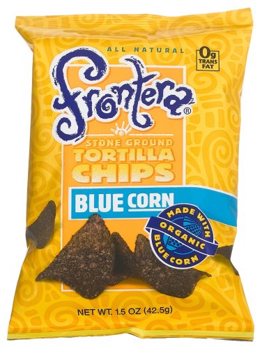Frontera Blue Corn Tortilla Chips, 1.5-Oounce Bag (Pack of 30) by Blue Corn Chips