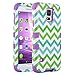ULAK Galaxy S5 Case, 3-Piece Shock Absorbing Dual Layer Protective Case with Soft Silicone Skin Hard PC Grip Cover for Samsung Galaxy S5 (2014) Green Wave + Purple