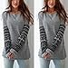 XUANOU Womens Long Sleeve Printing Casual Loose Blouse (Medium)