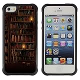 Graphic4You Bookshelves Library Books Pattern Design Shock-Proof Anti-Slip Soft Hybrid Gel Case Cover For Apple iPhone SE / 5 / 5S