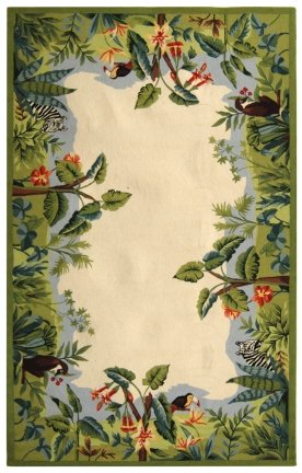 Safavieh HK295A-26 Chelsea Collection 2-Feet 6-Inch by 6-Feet Hand-hooked Wool Area Runner, Beige and Green