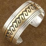 Native American Sterling Gold Overlay Cuff Bracelet