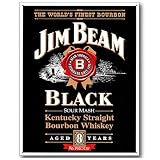 Jim Beam Tin Metal Sign : Kentucky Whiskey Black Label