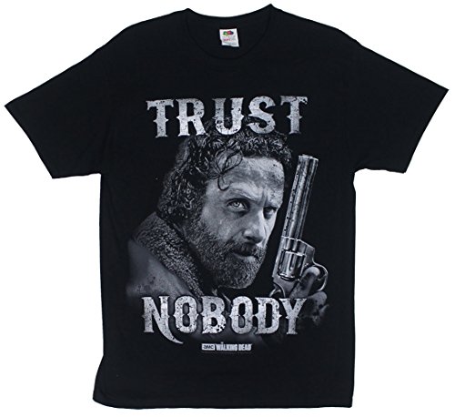 Walking Dead Rick Grimes Trust Nobody Men's Black Shirt
