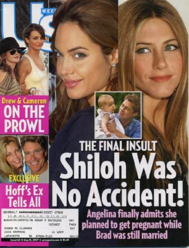 Us Weekly Magazine May 28, 2007 Angelina Jolie & Jennifer Aniston, Drew Barrymore & Cameron Diaz, David Hasselhoff's Ex Tells All