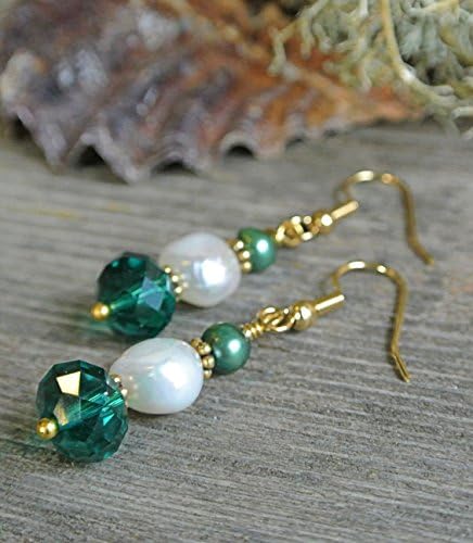 Freshwater Pearl and Crystal Earrings