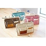 WSWS - NEW (White) Purse Organizer / Purse Insert Organizer / Multi-use Pockets Travel Bag Organize