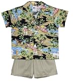 Doggie Surf Board Boy's Hawaiian Aloha 2 Piece Cabana Set