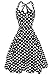 Anni Coco® Women's Halter Polka Dots 1950s Vintage Swing Tea Dresses Multi Colored