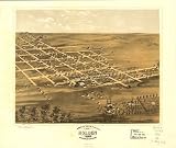 Bird's eye view of the city of Holden, Johnson Co., Missouri 1869. Drawn by A. Ruger., large historic panoramic map reprint 42x36