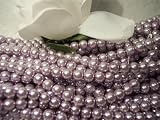 Glass Pearls Czech 8mm Round Lilac Q.100