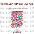Valentine Candy Heart Glass Clings 12in. x 17in. Sheet 1/Pkg