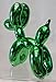 Balloon Dog Figurine Statue Home Decor - Miniature Size - Green Metallic Finished