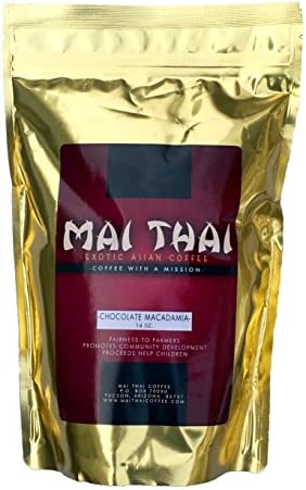 Mai Thai Chocolate Macadamia Flavored Organic Ground Coffee 14 Ounce