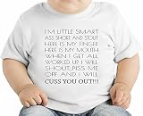 I'm Little Smart Ass Short And Stout Funny Slogan オーガニックベビーTシャツ 12 - 18 Months