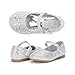 DREAM PAIRS Toddler Girl's Dress Shoes Mary Jane Rhinestone Ballerina Flat for Party, Birthday, Performance, Wedding Angel-66 Silver Size 7 Toddler