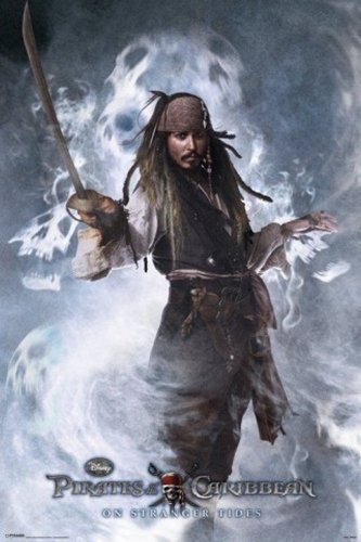 1art1 54358 Fluch Der Karibik - 4, Jack Sparrow, Metallic Effekt Poster , 91 x 61 cm Preisvergleich
