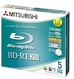 三菱化学メディア BD-RE(Video) 書換録画用 130分 2倍速 5mmケース5P IJP対応(ホワイト) ワイド VBE130NSP5