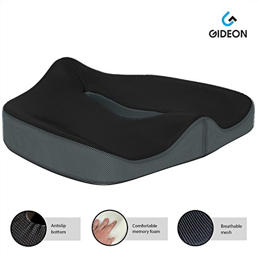 Gideonâ„¢ Premium Orthopedic Seat Cushion for Office Chair, Car, Truck, Plane, Wheelchairs, etc. - Provides Relief for Lower Back Pain, Tailbone, Coccyx, Sciatica, Pelvic Pain, Prostate, etc.