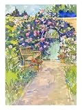 Garden Bench and Gate Stretched Canvas Poster Print, 30×40