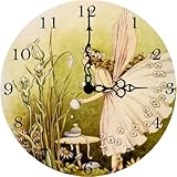 Vintage Artwork - Powder Puff Fairy Clock