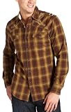 Vintage Red Young Men's Herringbone Western Plaid Long Sleeve Shirt