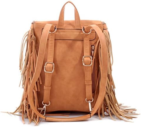 Dasein Fringe Top Flap Zipper Backpack Bucket Bag - Variety As Pictured