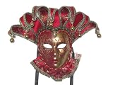 Red Jolly Lillo Venetian Masquerade Mask