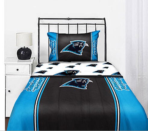 Carolina Panthers NFL Full Comforter & Sheet Set (5 Piece Bed In A Bag)