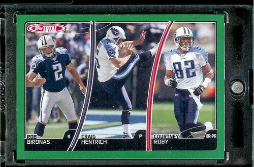 2007 Topps Total # 350 Courtney Roby / Craig Hentrich / Rob Bironas - Tennessee Titans - Football Card