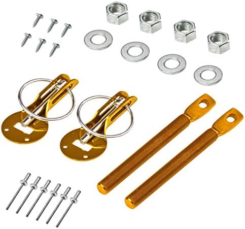 Gold Universal Security Aluminum Speed Car Racing Hood Pins Lock Bolt Kit Set