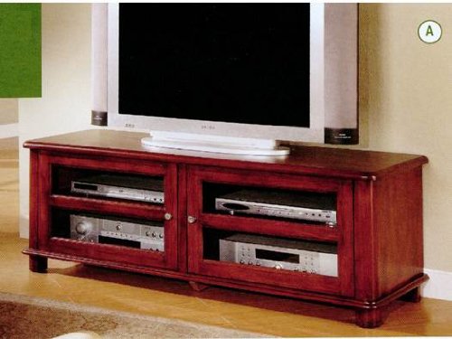 Coaster 700609 Contemporary TV Stand with Glass Doors, Walnut Finish