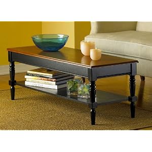 Coffee Table with Shelf in Two Tone Finish
