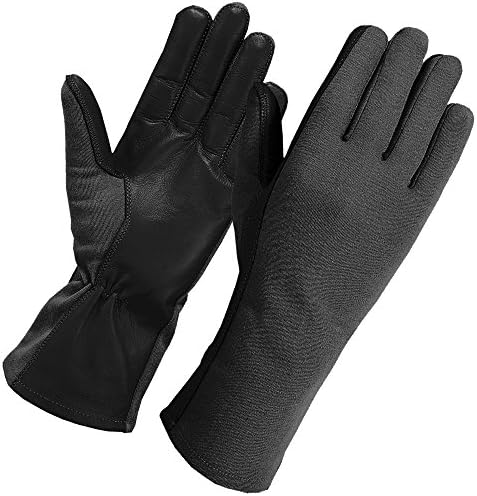 Secpro Tactical Cold Weather Nomex Pilot Flight Gloves Fleece Lined Black XLG
