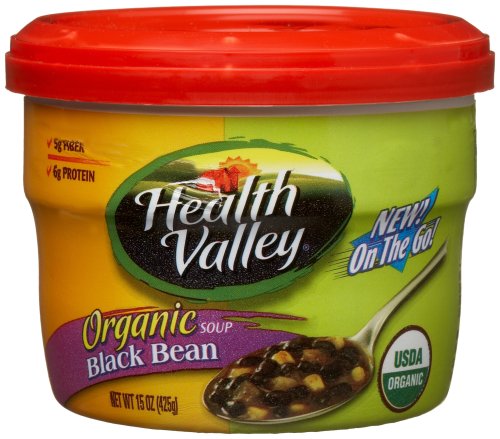 Health Valley Soup-Microwavable Black Bean, 15-Ounce Units (Pack of 8) by Health Valley