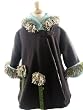 NWT Corky and Company Girls Winter Coat Brown Wooly Fringe Swing Wrap