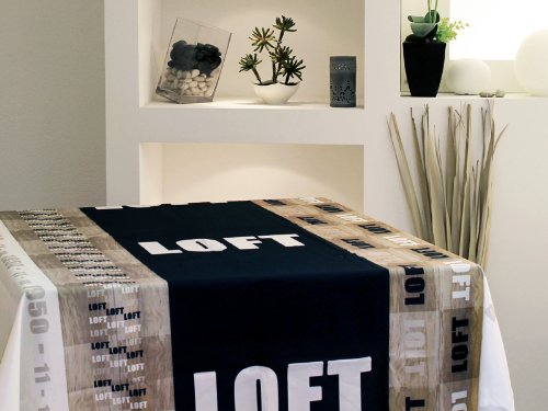 Nappe antitaches rectangle 140x240 cm réf. LOFT c./ noir Soleil d'Ocre