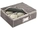 China Cup Storage Chest - Deluxe Quilted Microfiber (Light Gray) (13H x 15.5W x 5D)