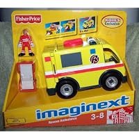 Fisher Price Imaginext Rescue Vehicle Yellow Ambulance