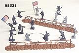  : 55 Piece CIVIL WAR Gettsyburg Fence, Cannon, Union, & Confederate 52mm Figure 1/32nd Scale Playset