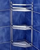 Satina Wire Triple Shelf Corner Shower Basket Chrome