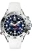Nautica A31504G Steel Gents Polished Sliver Case Sunray Blue Dial Swiss Movement White PU Strap