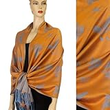 Exquisite scarf - Reversible Butterfly pashmina woven Fashion scarf / shawl w/ fringe - Exquisite scarf - Reversible Butterfly pashmina woven Fashion scarf / shawl w/ fringe -