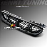 Genki Tuning - 1998-2002 ( 1999 2000 2001 ) Honda Accord 2 Door Mugen Style ABS Front Hood Black Grill Grille 98 99 00 01 02 2Dr