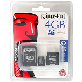 Kingston 4GB Micro-SD Card With SD and Mini-SD Adapters - Retail Package