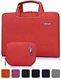 BRINCH&reg; [Red] Deluxe Universal Fabric Portable thin Light Durable Waterproof Anti-tear 15 - 15.6 inch Laptop Pouch Sleeve Case Bag / Carrying Handbag Briefcase / Laptop Messenger Bag, Utra Protective with Soft White Foam for All 15 - 15.6 inch Tablet / Ultrabook / Notebook Laptop Computers(Apple Macbook / Chromebook / Acer / Asus / Dell / Fujitsu / Lenovo / HP / Samsung / Sony / Toshiba),Fashion Design of Front Pocket,Two Back Pockets,Middle Main Pocket,With Handles and Accessory Bag