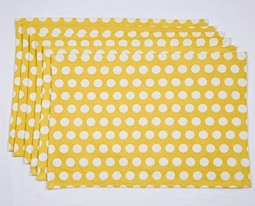 Ocean Collection Classic Polka Yellow 18 Pc Placemats Set