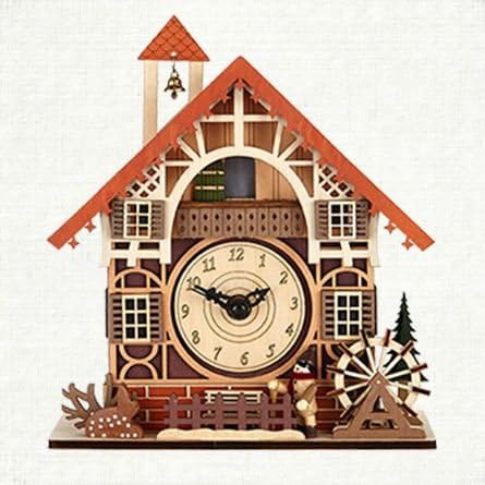 Alpine Lighted Wood House Mantle Cuckoo Clock (9" Tall)
