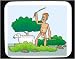 Decorated Mouse Pad with man, stick, stones, Aborigine, grass, sheep, grazing, Australia, shepherd, animal